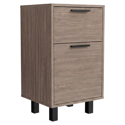 Secret Compact Nightstand with One Standard Drawer, Hidden Side Drawer and Storage Cabinet