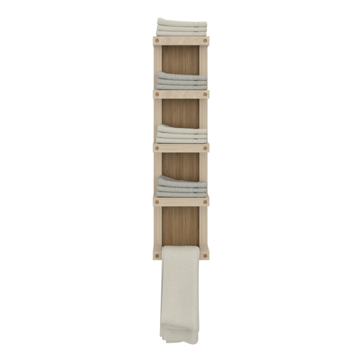 Arlington 5-Tier Wall Towel Rack, Vertical Storage Organizer for Bathroom Towels and Accessories