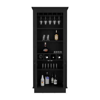 Lafayette Bar Cabinet Cubby shelving and Glass stands