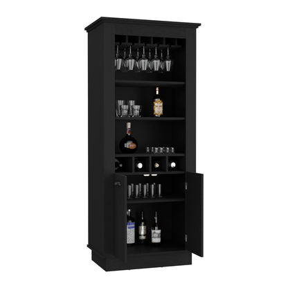 Lafayette Bar Cabinet Cubby shelving and Glass stands