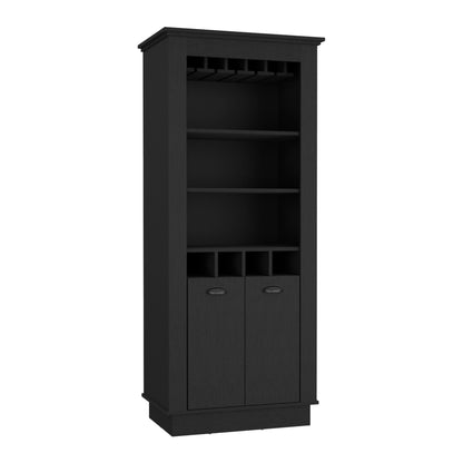 Lafayette Bar Cabinet Cubby shelving and Glass stands