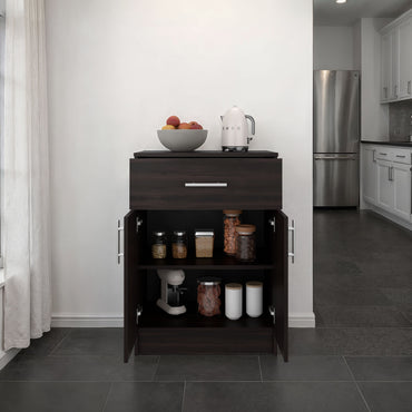 Mayorca Compact Multistorage Cabinet with One Drawer and Two Doors Cabinet with Interior Storage, Kitchen and Coffee Station Storage Option