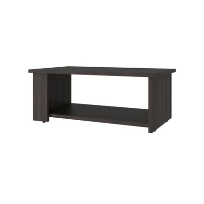 Dago Modern Coffee Table with Open Storage Shelf, Rectangular Center Table for Living Room, Apartment, Family Room or Lounge Area