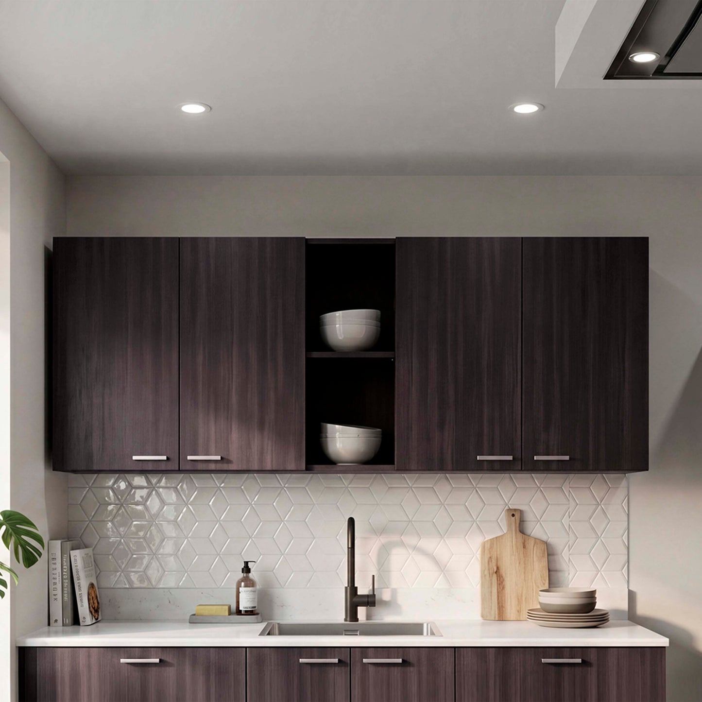 Tuhome Portofino 150 Wall Cabinet with Double Doors, Two External Shelves, Two Interior Shelves, Built-in Dish Rack