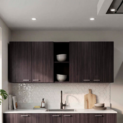 Tuhome Portofino 150 Wall Cabinet with Double Doors, Two External Shelves, Two Interior Shelves, Built-in Dish Rack
