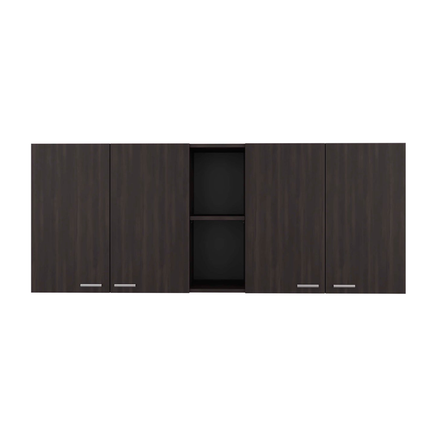 Tuhome Portofino 150 Wall Cabinet with Double Doors, Two External Shelves, Two Interior Shelves, Built-in Dish Rack