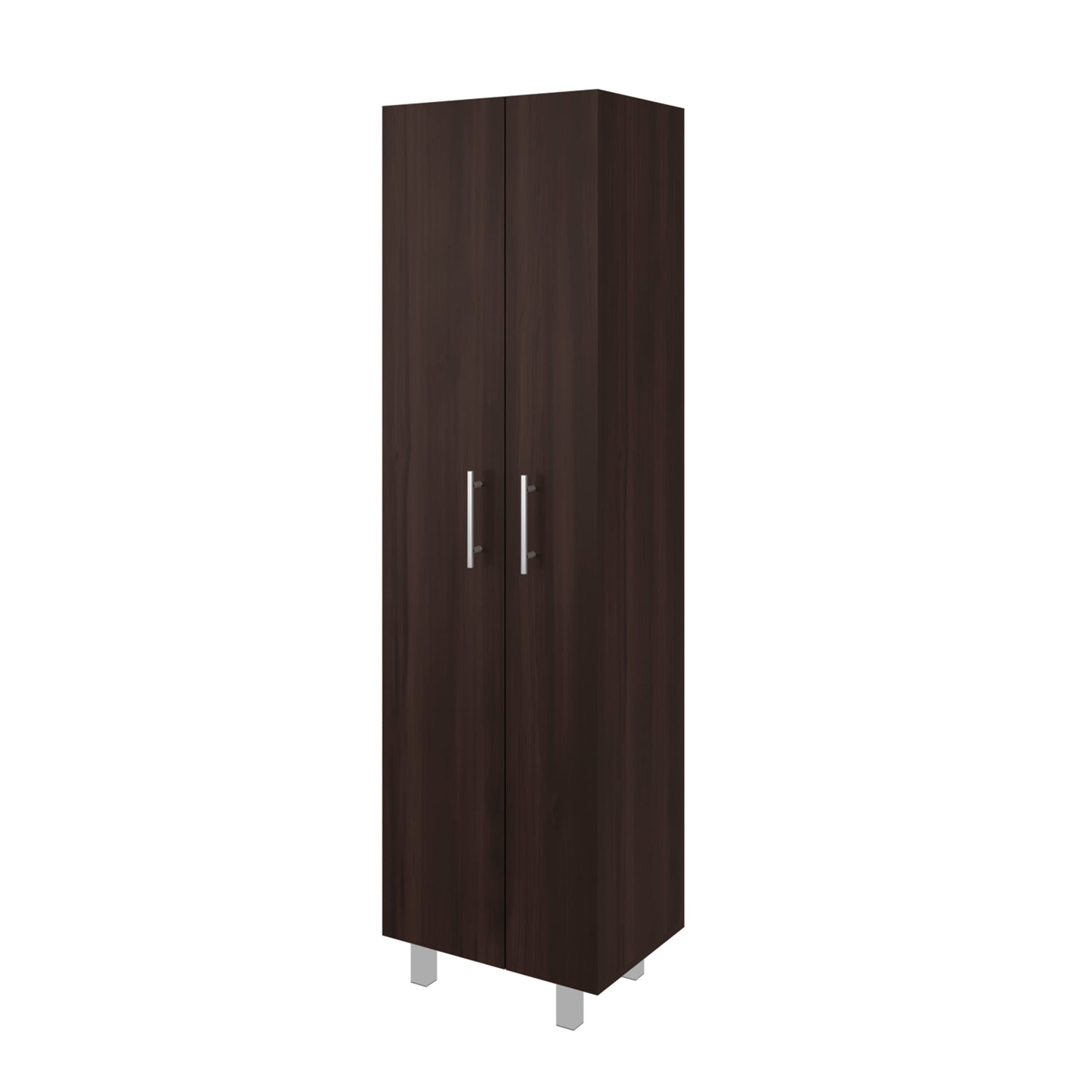 TUHOME Nala Cleaning Cabinet, Freestanding Utility Storage with Double Door Cabinet, Five Shelves, Broom and Mop Compartment, Space-Saving Organization for Laundry Room, Kitchen or Garage