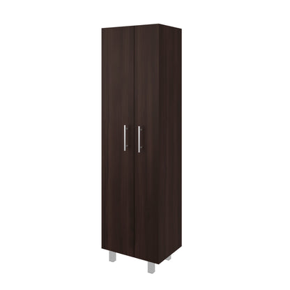 TUHOME Nala Cleaning Cabinet, Freestanding Utility Storage with Double Door Cabinet, Five Shelves, Broom and Mop Compartment, Space-Saving Organization for Laundry Room, Kitchen or Garage
