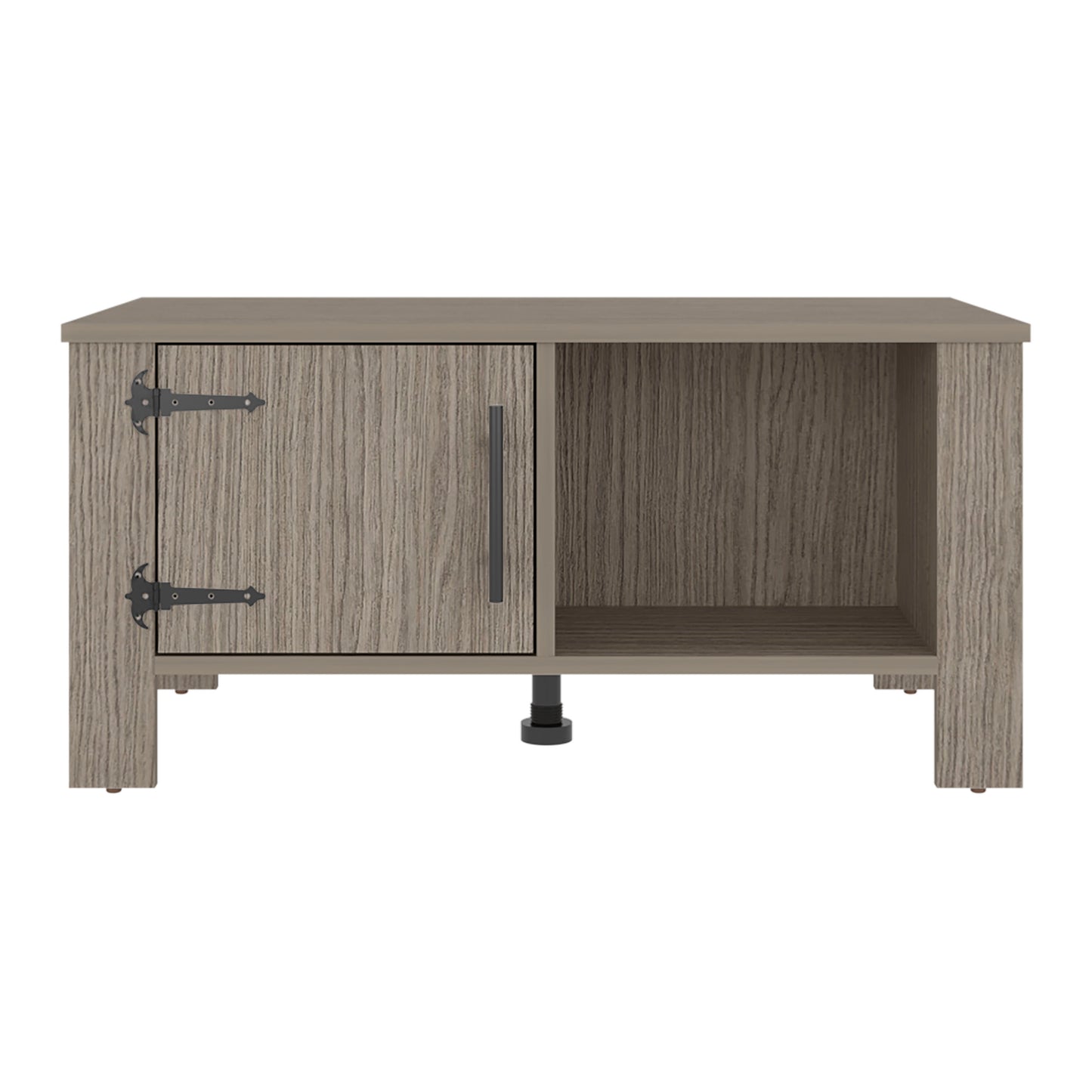 Freedom Rustic Farmhouse Coffee Table with One Door Storage Cabinet and Open Shelf