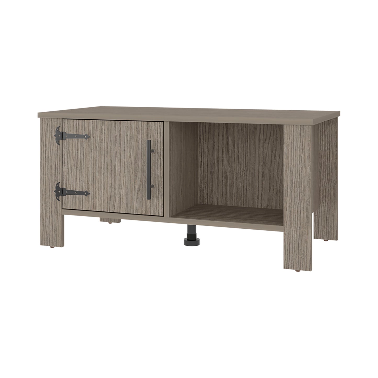 Freedom Rustic Farmhouse Coffee Table with One Door Storage Cabinet and Open Shelf