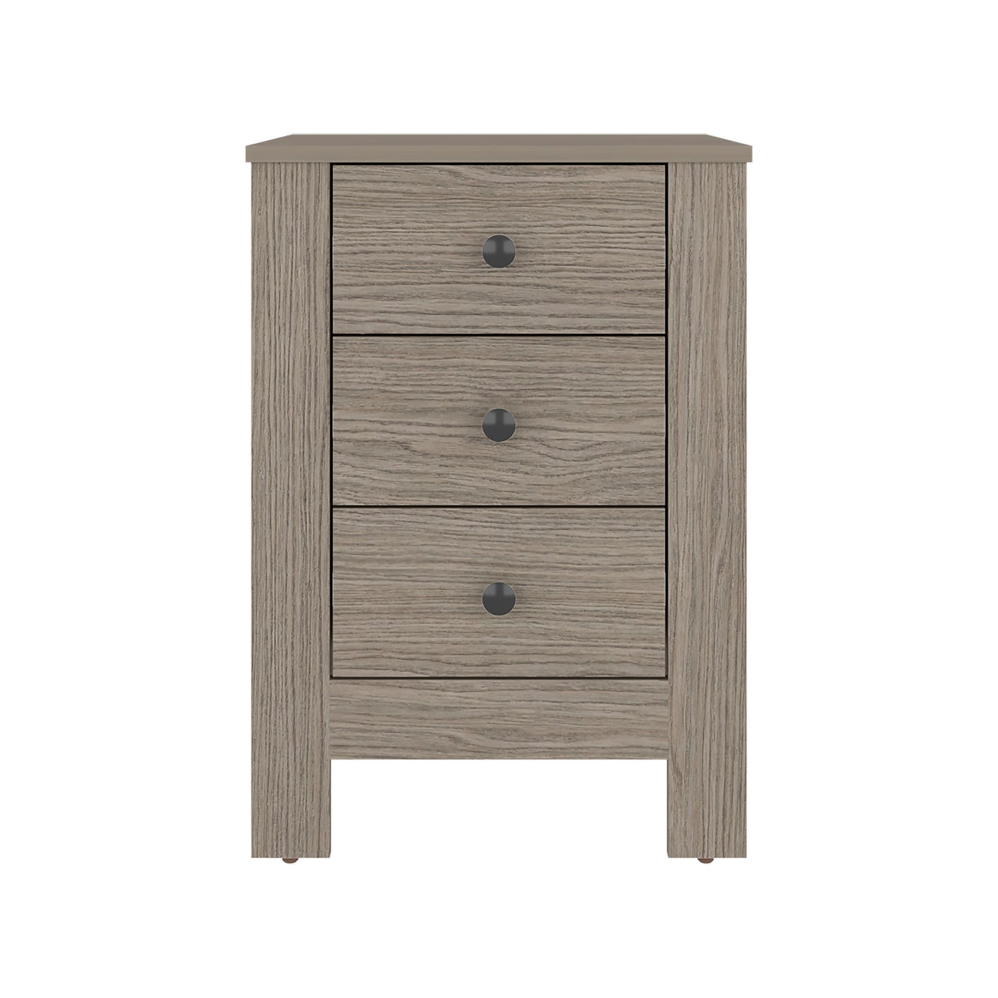 Freedom Rustic Farmhouse Nightstand and Side Table with 3 Drawers, Freestanding Compact Bedside Organizer