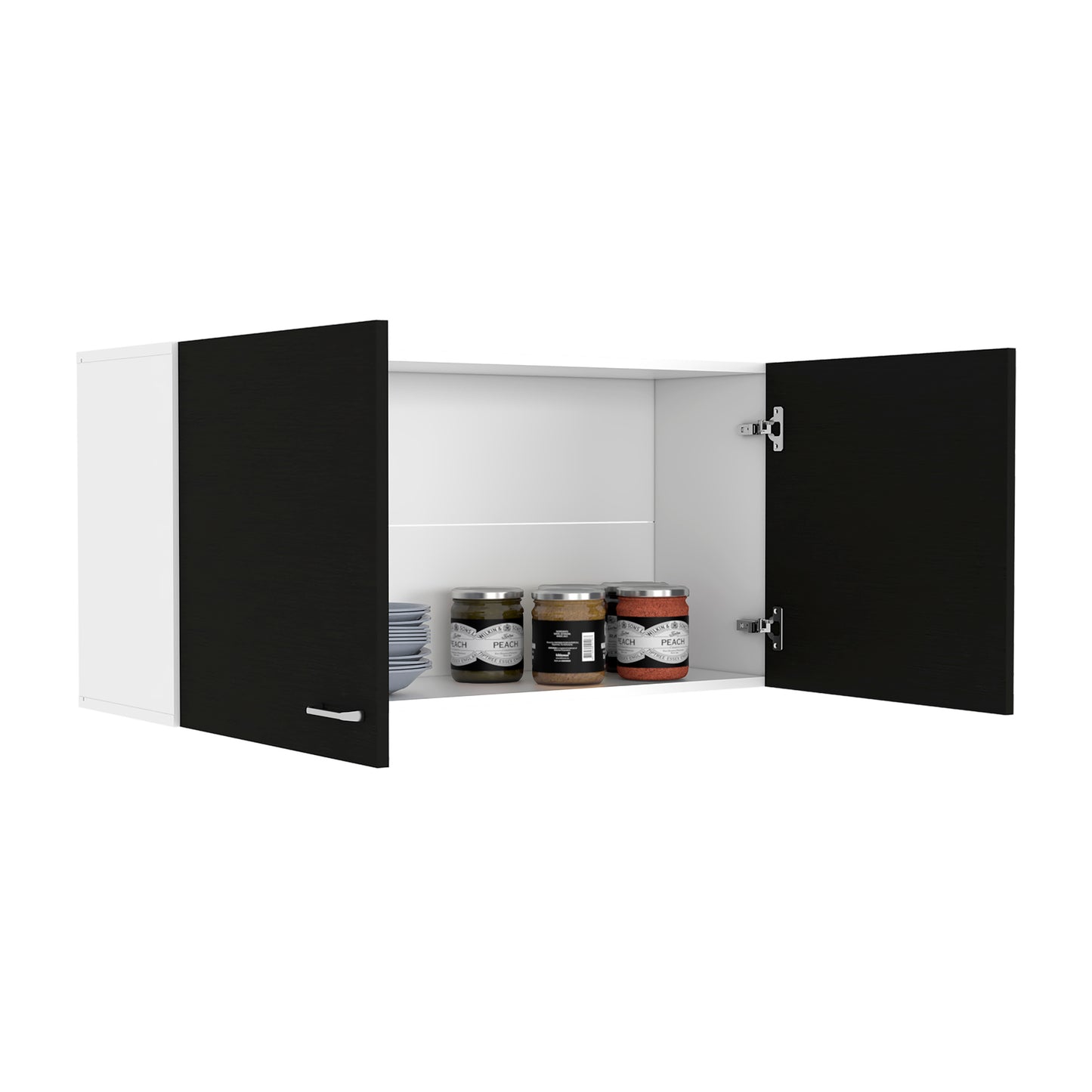 Tuhome Napoles 39" W Double Door Wall Cabinet with Spacious Interior, Two-Tone Finish, Ideal for Kitchen, Office, Bathroom, or Garage Storage