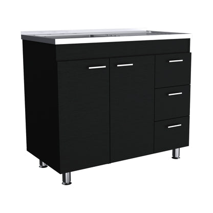 Ferreti Base Cabinet , Three Drawers, Double Door, Four Legs