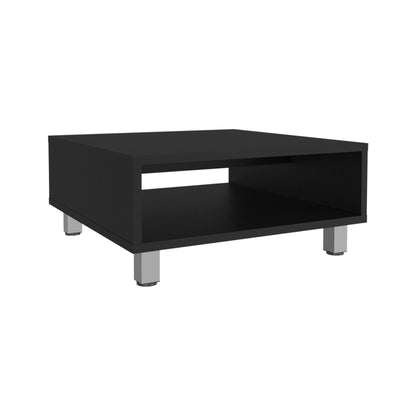 Eclipse 10" H Low Minimalistic Square Coffe Table with Open Storage