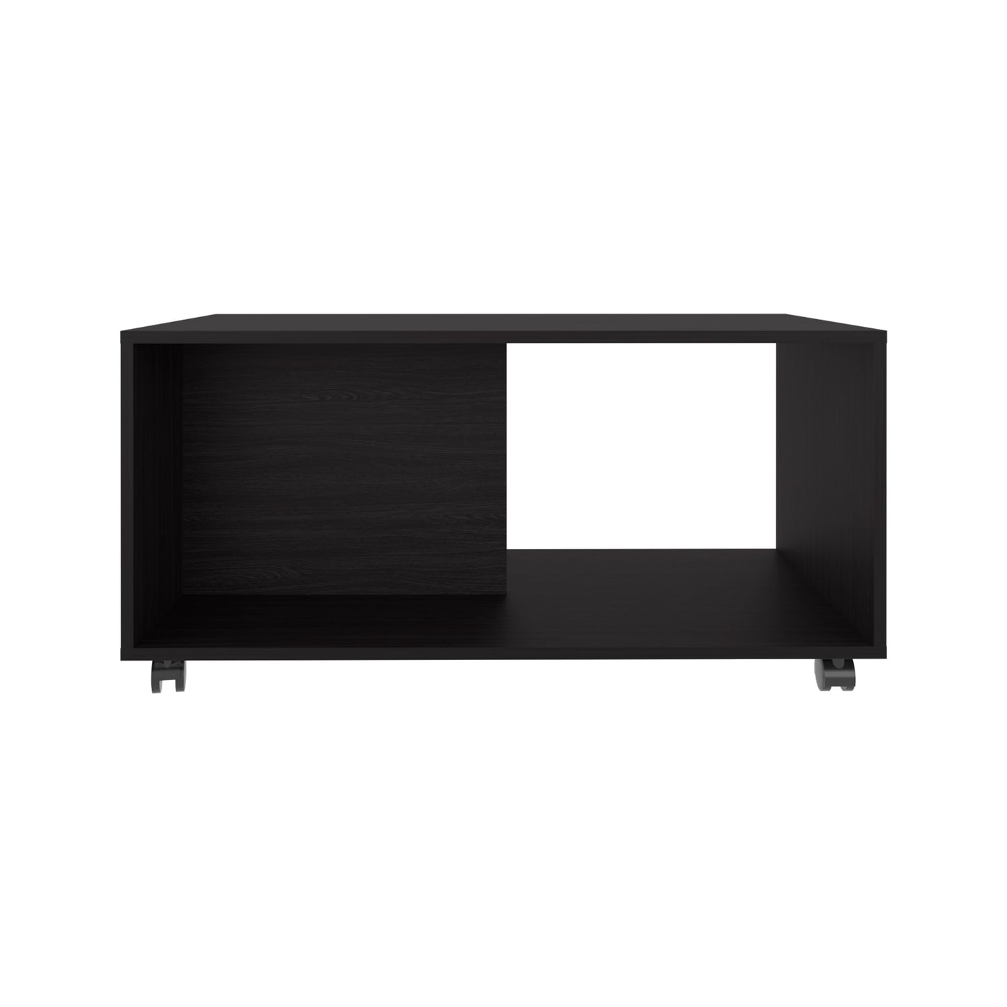 Patrick 36" Wide Coffee Table, Mobile, One Shelf, Rectangular, Living Room Black Wengue