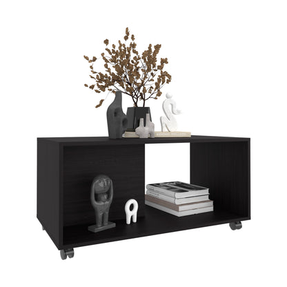 Patrick 36" Wide Coffee Table, Mobile, One Shelf, Rectangular, Living Room Black Wengue