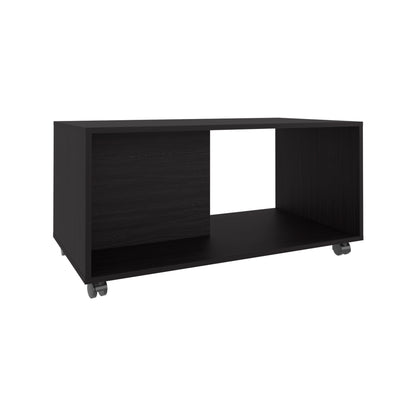 Patrick 36" Wide Coffee Table, Mobile, One Shelf, Rectangular, Living Room Black Wengue