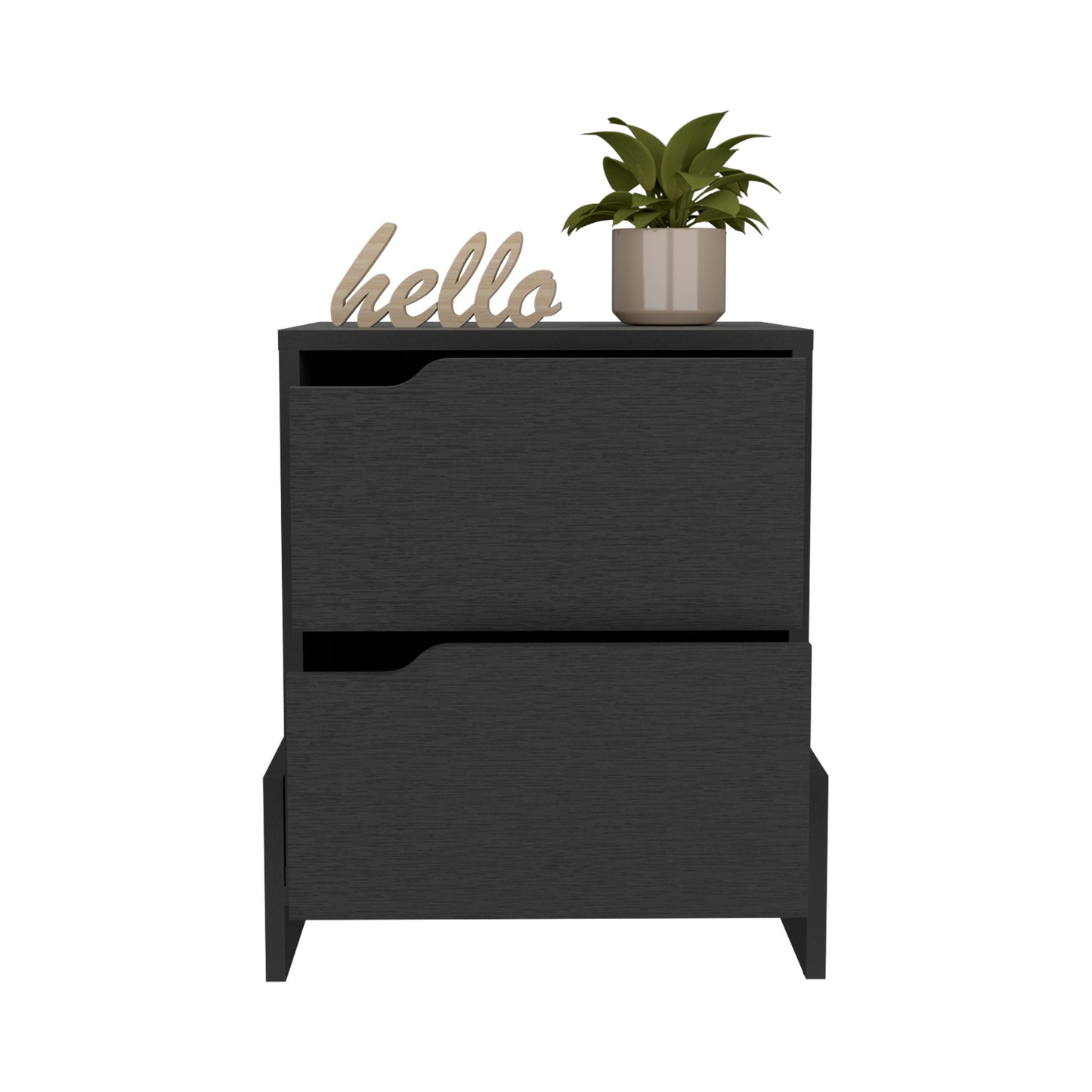 Luss Nightstand, Bedside Table with 2-Drawers