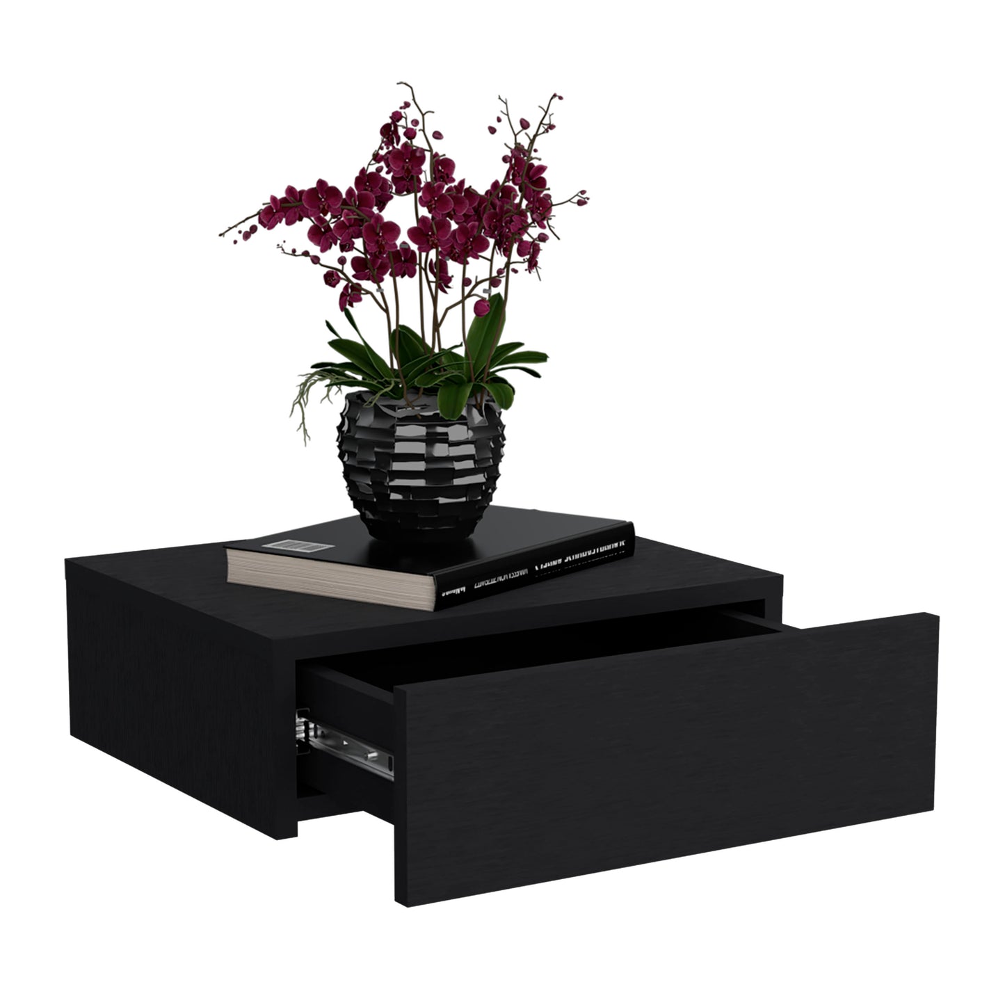 TUHOME Milano Floating Nightstand with Wall-Mounted Design, Spacious Storage Drawer and Upper Display Surface Offering Minimalist Space-Saving Organization and Durable Engineered Wood Construction for Modern Bedroom Interiors