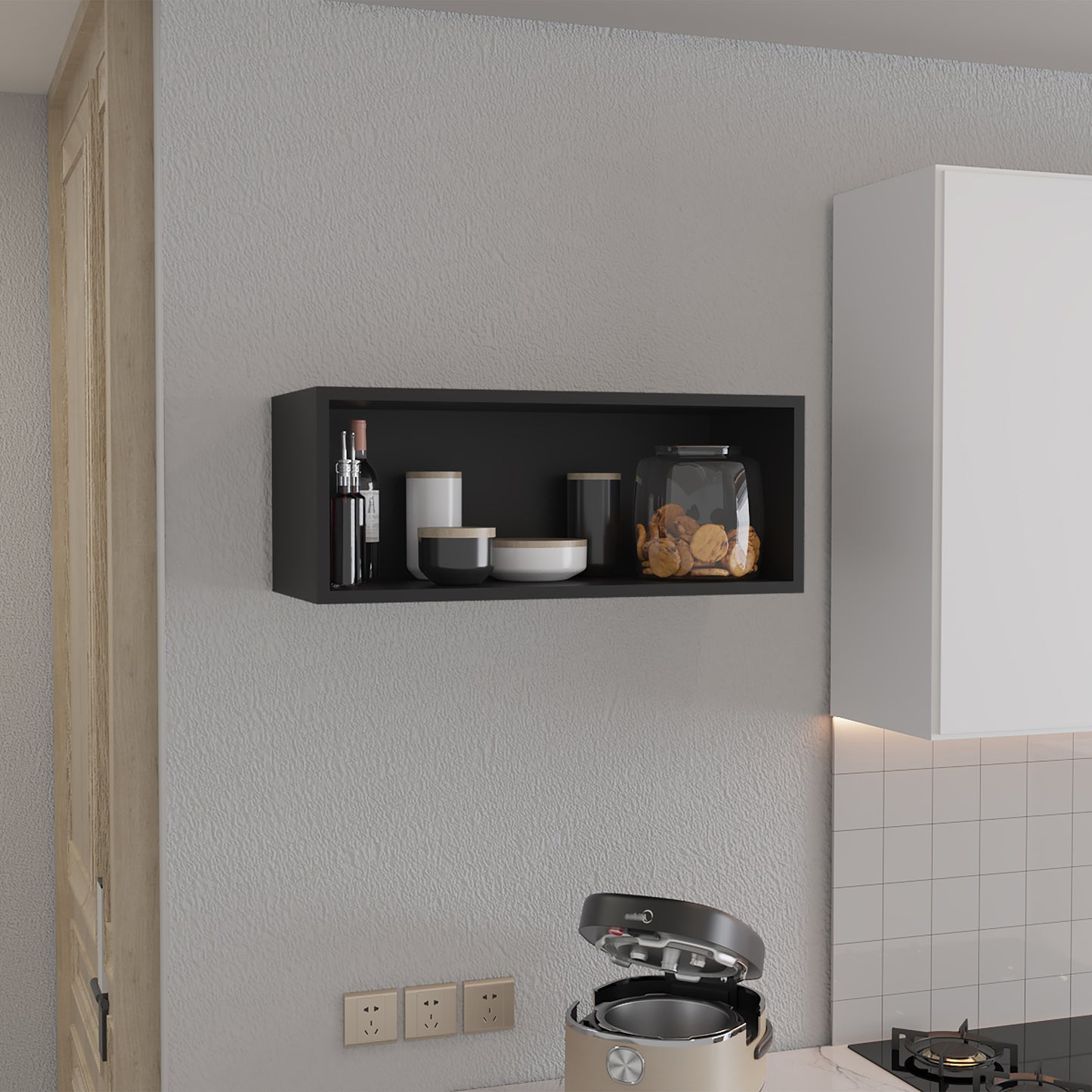 Wally 30" Wide x 12"H Open Wall Cabinet, Wall Shelf, Storage Cabinet, Cube Shelf Bedroom, Office, Living Room, Garage