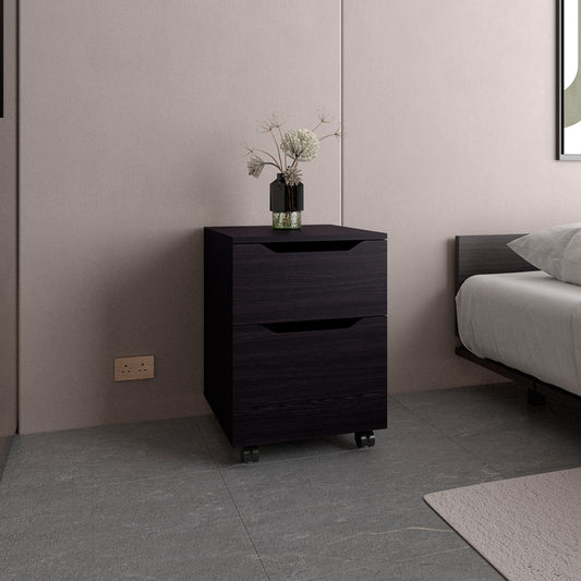 Ethan Open Shelves Nightstand With One Door, Modern Bedside Table For Bedroom Storage