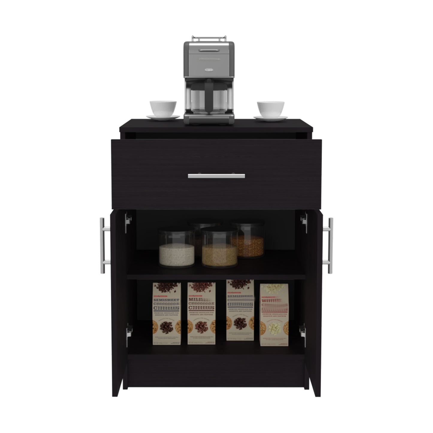 Mayorca Multistorage Pantry Cabinet, One Drawer, Two Interior Shelves Ivory - Natural Oak