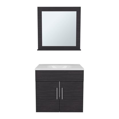 Blake Bathroom Mirror Cabinet, Wall-Mounted Storage With Two Interior Shelves