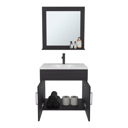 Blake Bathroom Mirror Cabinet, Wall-Mounted Storage With Two Interior Shelves