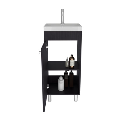 Rivera Freestanding Bathroom Vanity With One Door, Two Shelves, Sink Base Cabinet