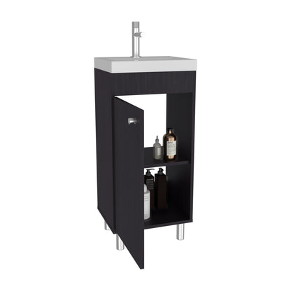 Rivera Freestanding Bathroom Vanity With One Door, Two Shelves, Sink Base Cabinet