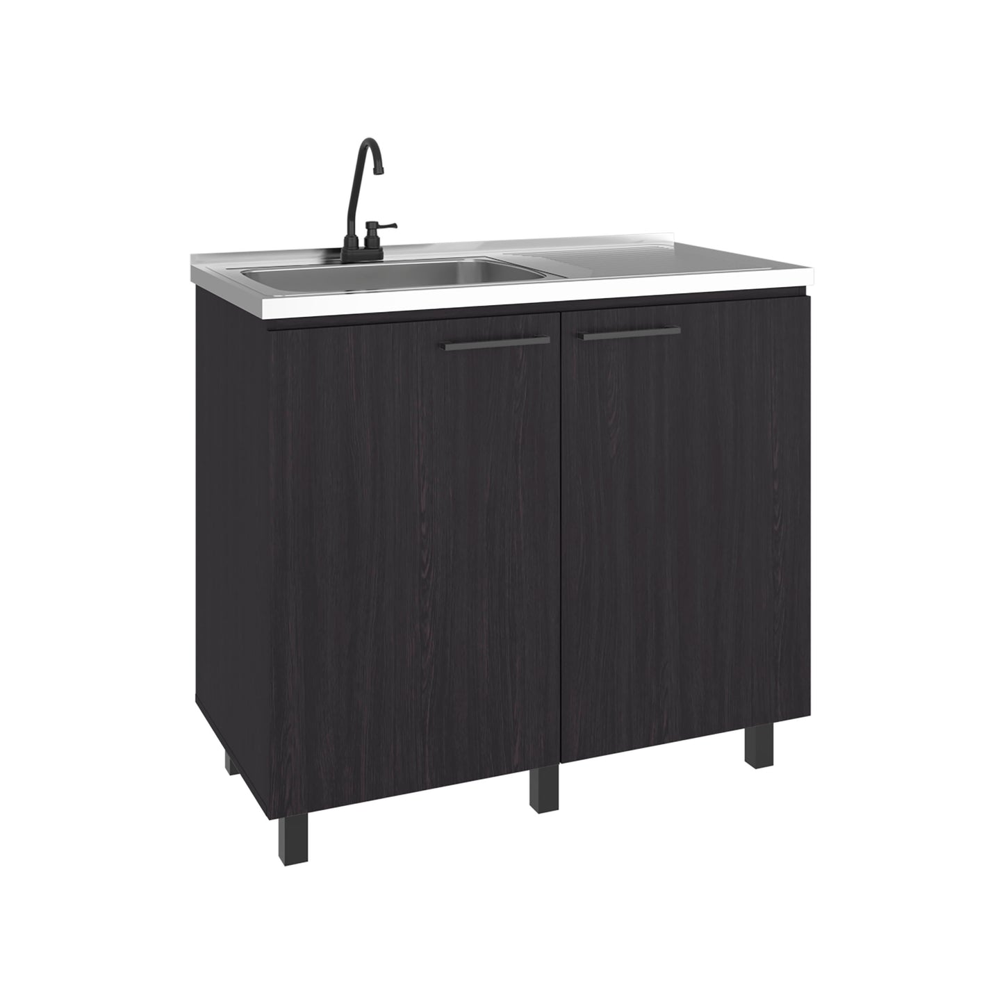 Napoles Utility Sink Complete with Faucet Included, Freestanding Base with Legs, Laundry Tub with Deep Stainless Steel Basin, Modern Multi-Purpose Sink for Kitchen, Laundry or Utility Room
