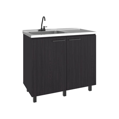Napoles Utility Sink Complete with Faucet Included, Freestanding Base with Legs, Laundry Tub with Deep Stainless Steel Basin, Modern Multi-Purpose Sink for Kitchen, Laundry or Utility Room
