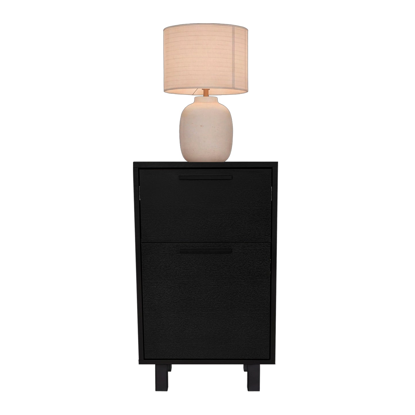 Secret Compact Nightstand with One Standard Drawer, Hidden Side Drawer and Storage Cabinet