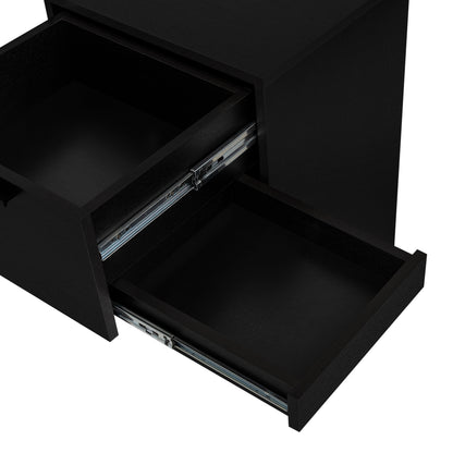 Secret Compact Nightstand with One Standard Drawer, Hidden Side Drawer and Storage Cabinet