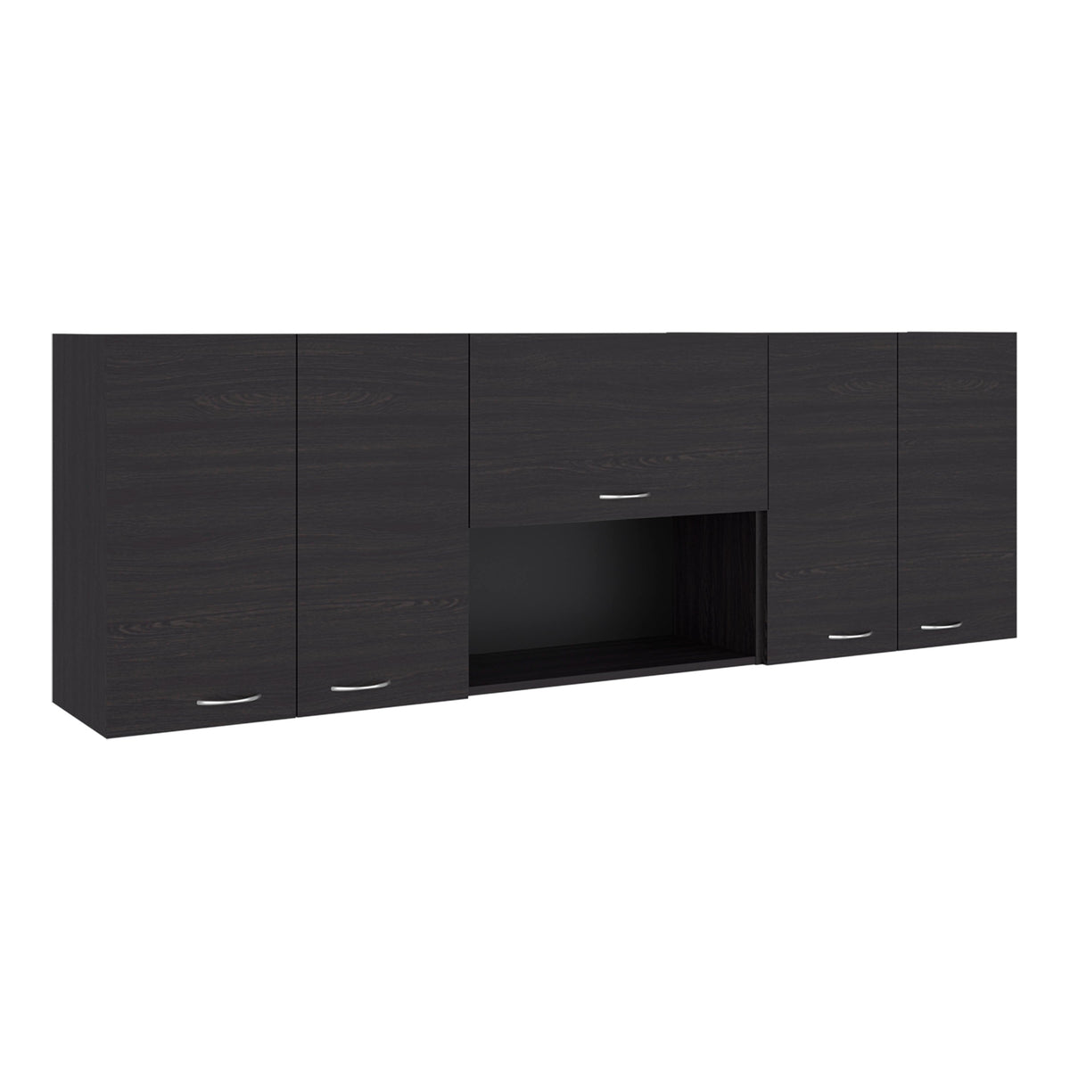 Ely Wall-Mounted Kitchen 5-Door Cabinet with Interior Storag - Wengue