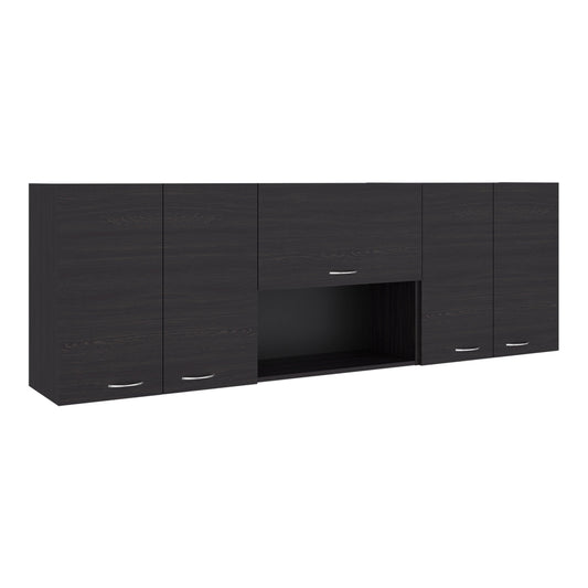 Ely Wall-Mounted Kitchen 5-Door Cabinet with Interior Storag - Wengue