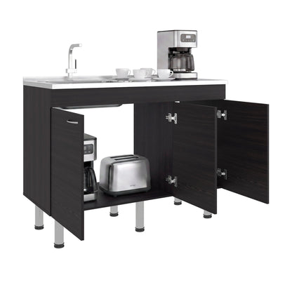 Oceana Base Utility Sink with Stainless Steel Sink and 3-Doo - Wengue