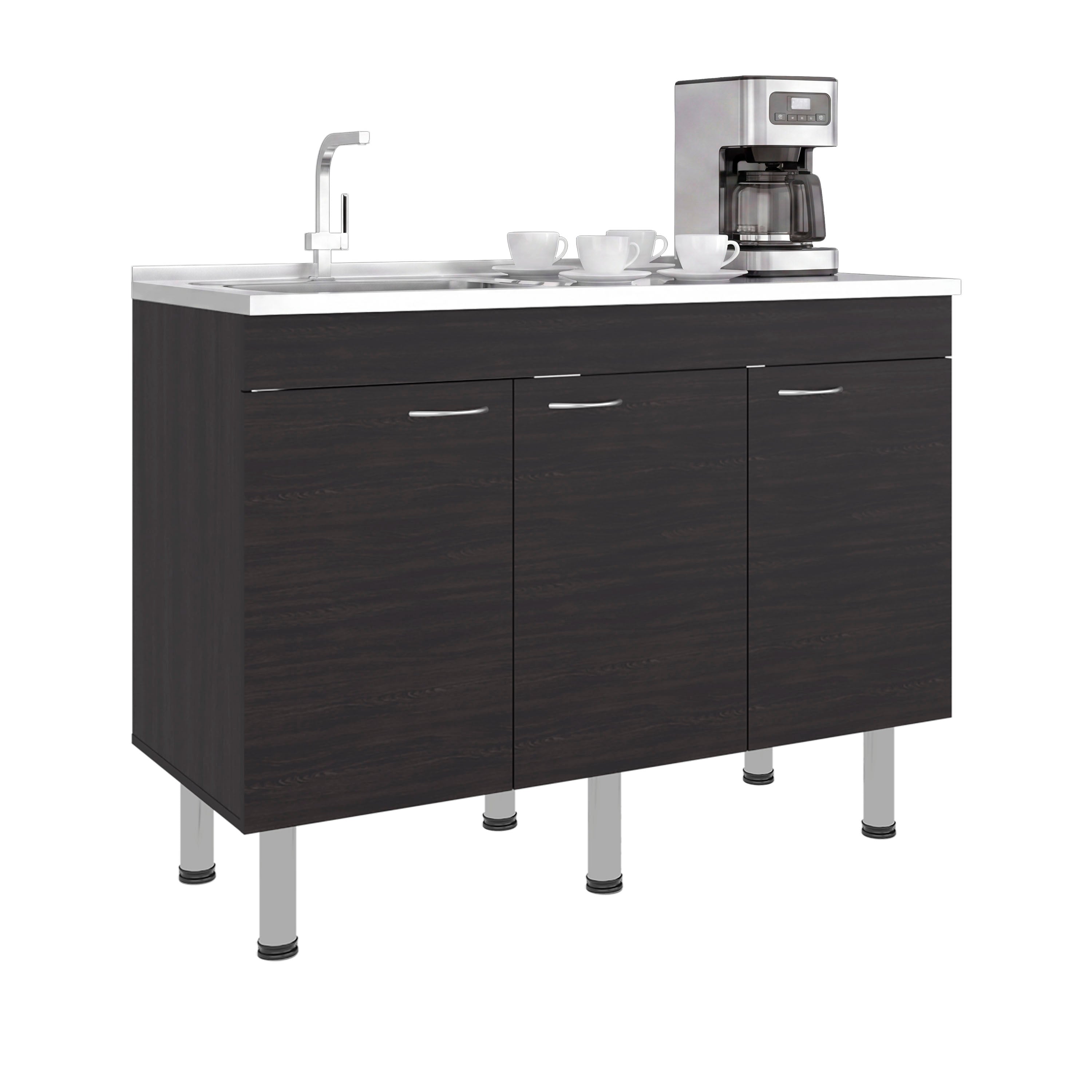 Oceana Base Utility Sink with Stainless Steel Sink and 3-Doo - Wengue