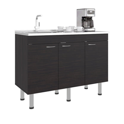 Oceana Base Utility Sink with Stainless Steel Sink and 3-Doo - Wengue