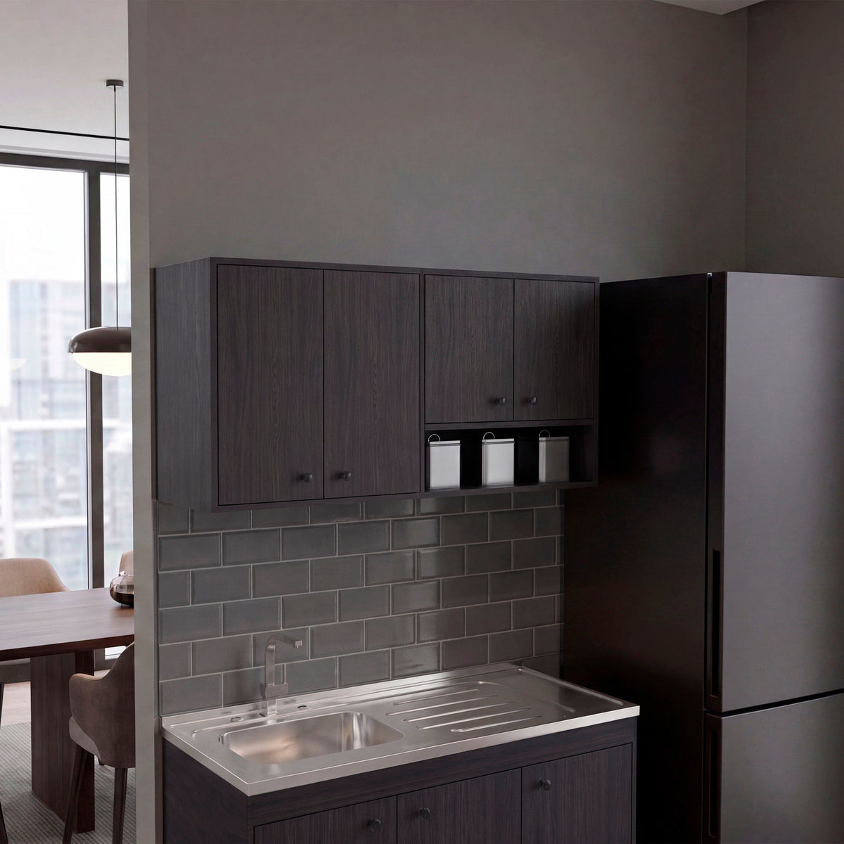 Napoleon Wall-Mounted Kitchen Cabinet with 4 Door Closed Sto - Wengue