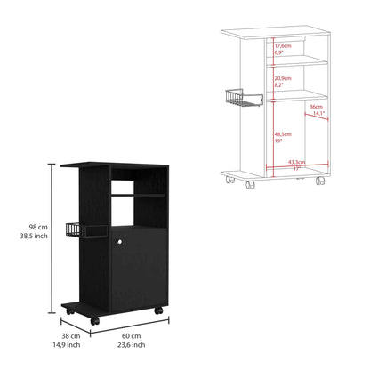 Clip Kitchen Cart, Single Door Cabinet, Four Casters