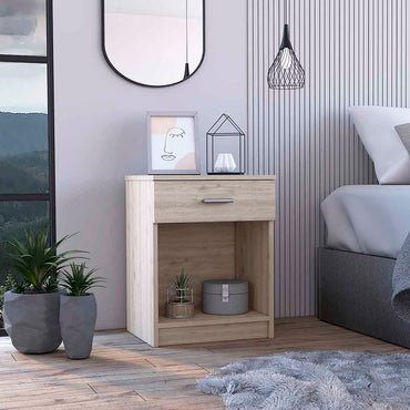 Eco Nightstand, Superior Top,  Single Drawer, Lower Shelf