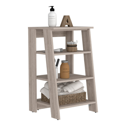 Tuhome St. Lucia Linen Cabinet with Single Door, Two Interior Shelves, Two Open Shelves, Tall Slim Storage Organizer for Towels, Toiletries, and Home Essentials, Modern Space-Saving Cabinet