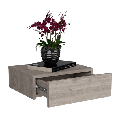 TUHOME Milano Floating Nightstand with Wall-Mounted Design, Spacious Storage Drawer and Upper Display Surface Offering Minimalist Space-Saving Organization and Durable Engineered Wood Construction for Modern Bedroom Interiors