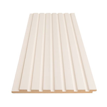 Flexible MDF Wall Panel - Textured Surface for Noise Reduction, Ready to Paint, White, 0.22" Depth, 7.79" Width, 108.27" Height, Easy Installation