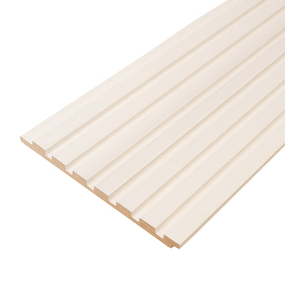 Flexible MDF Wall Panel - Textured Surface for Noise Reduction, Ready to Paint, White, 0.22" Depth, 7.79" Width, 108.27" Height, Easy Installation