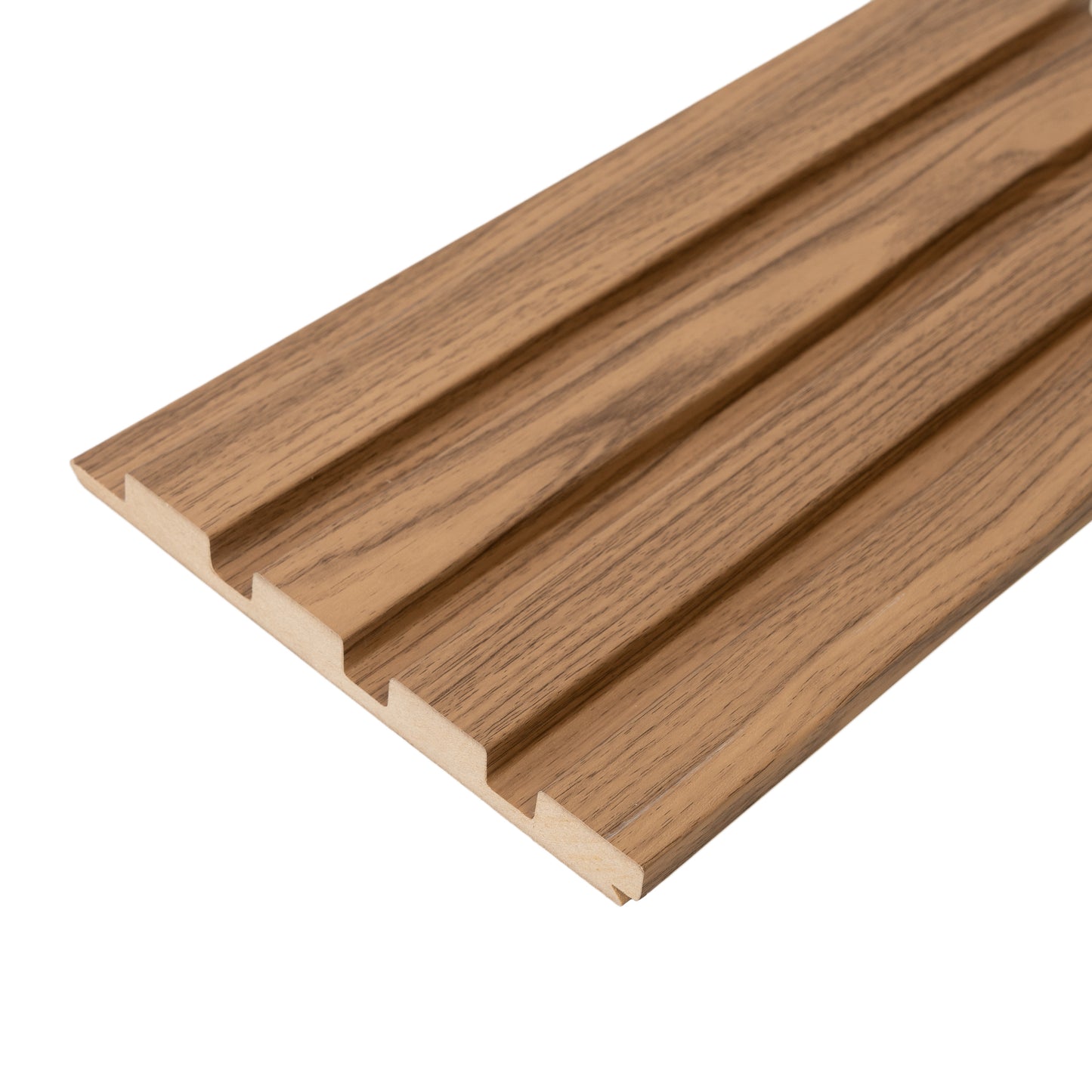 Modern MDF Wall Panel - Textured Surface for Noise Reduction, Honey Oak Finish, 0.71" Depth, 7.94" Width, 96.06" Height, Easy Installation