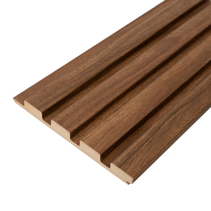 Modern MDF Wall Panel - Textured Surface for Noise Reduction, Honey Oak Finish, 0.71" Depth, 7.94" Width, 96.06" Height, Easy Installation