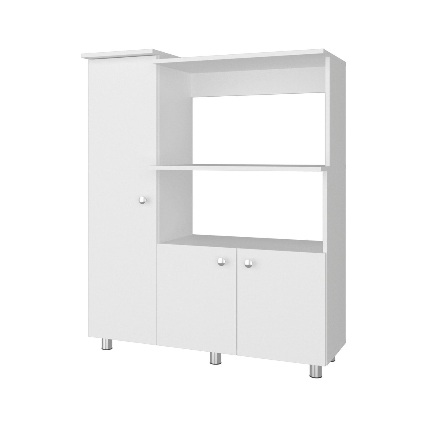 Lilo Kitchen Pantry Storage Cabinet with Microwave Shelf and 2 Hutch Cabinet with Enclosed Storage