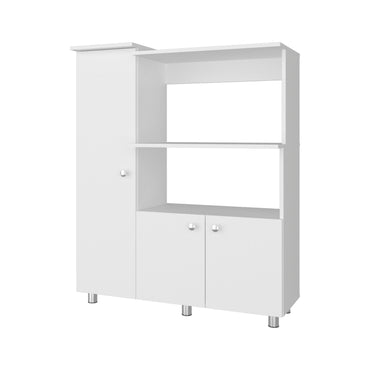 Lilo Kitchen Pantry Storage Cabinet with Microwave Shelf and 2 Hutch Cabinet with Enclosed Storage